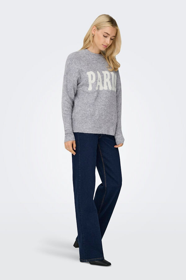 Only Jersey oversize texto PARIS gris