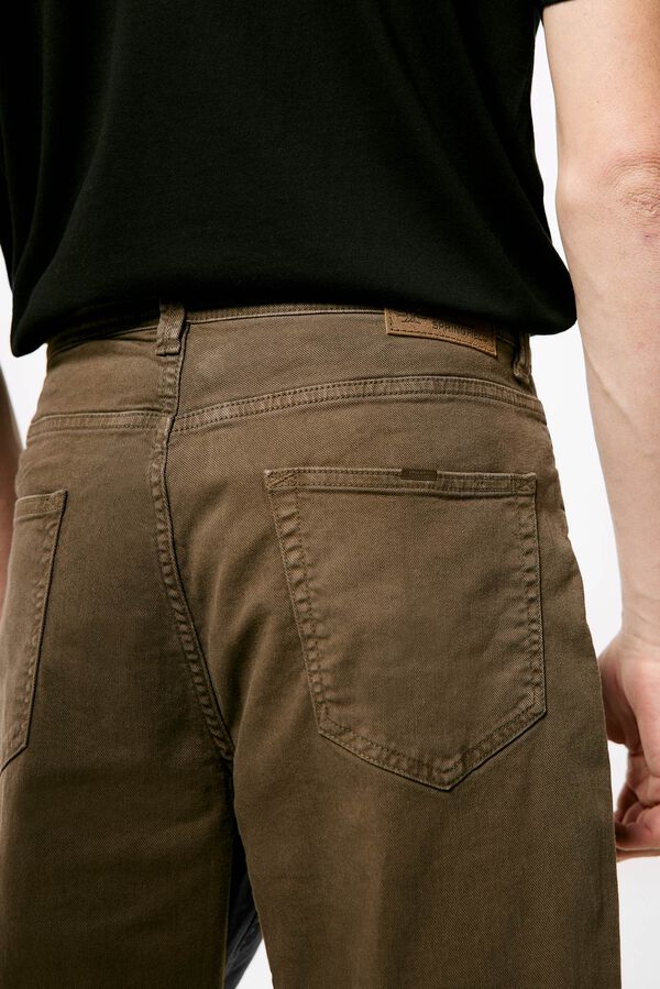 Springfield Pantalon 5 poches couleur regular relax délavé couleur