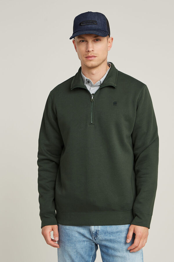 G-STAR Sweatshirt com fecho de fecho-&eacute;clair no gola cinzento