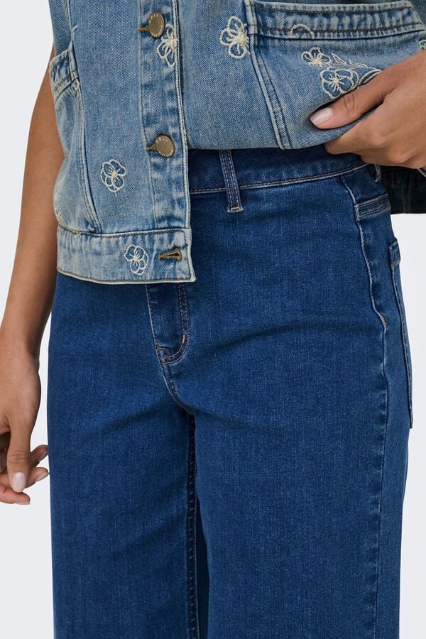 Only Jeans Wide Cropped Blau
