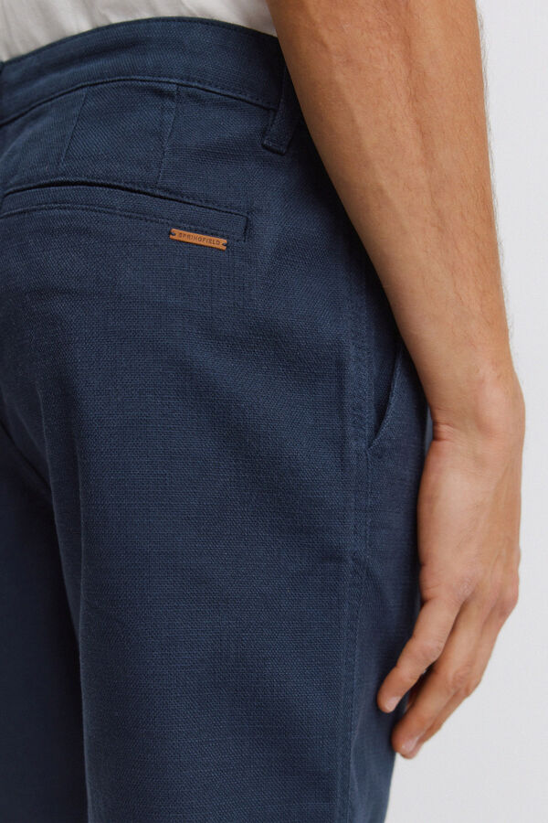 Springfield Bermudas em algod&atilde;o comfort fit azul