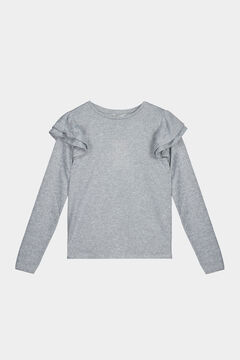Springfield T-shirt with Double Shoulder Flounce grey
