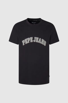 Springfield Regular fit T-shirt with varsity logo noir