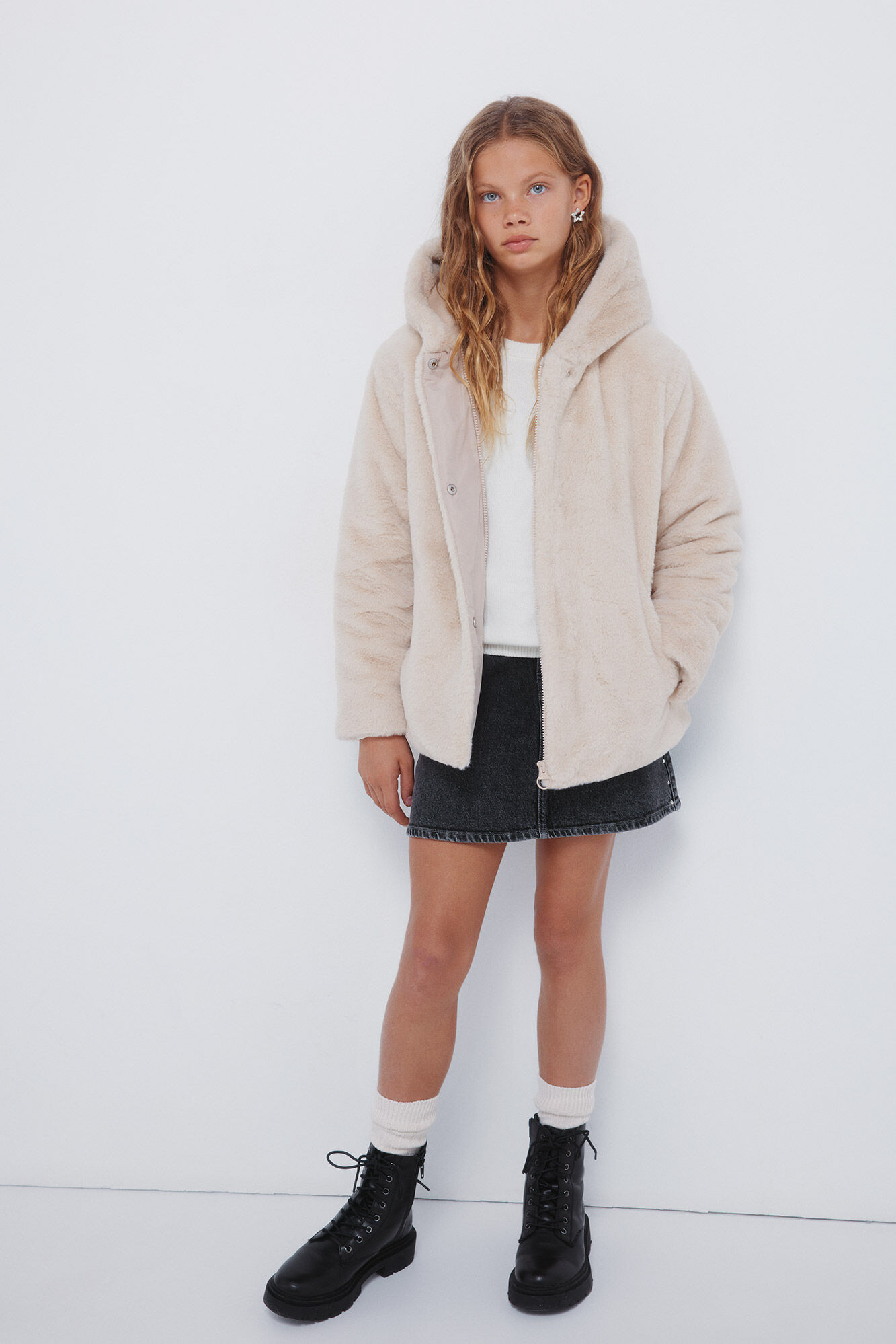 Springfield Kids Devojački krzneni kaput