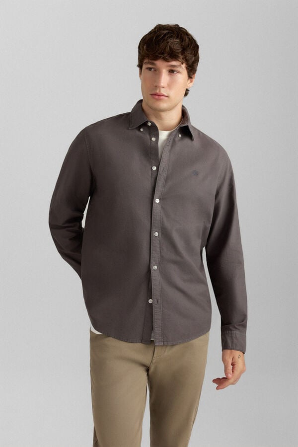 Springfield Garment-dyed oxford shirt grey