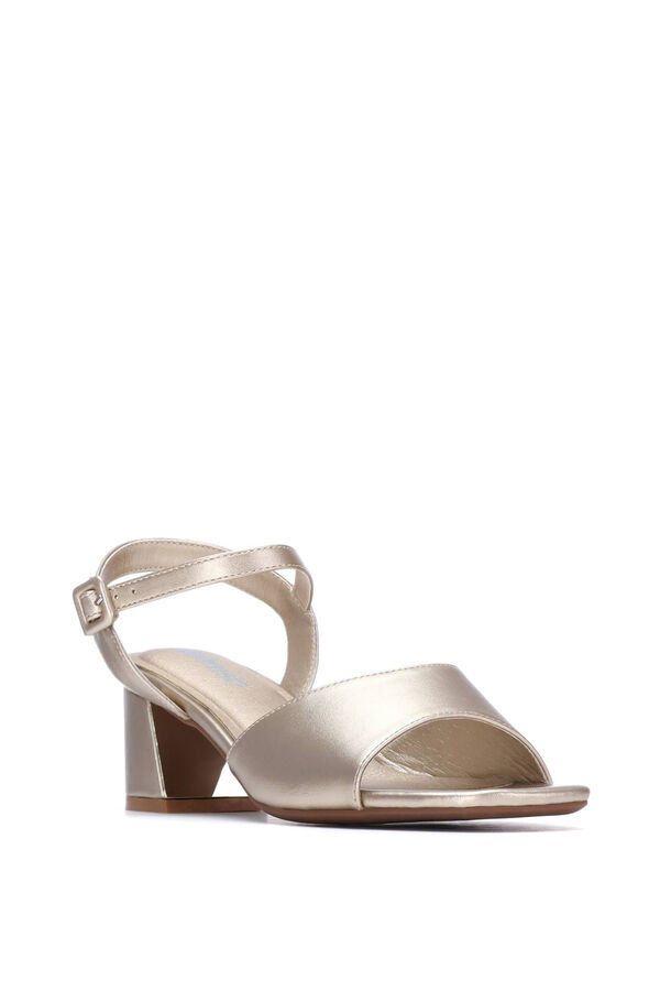 Refresh Metallic heeled sandals printed