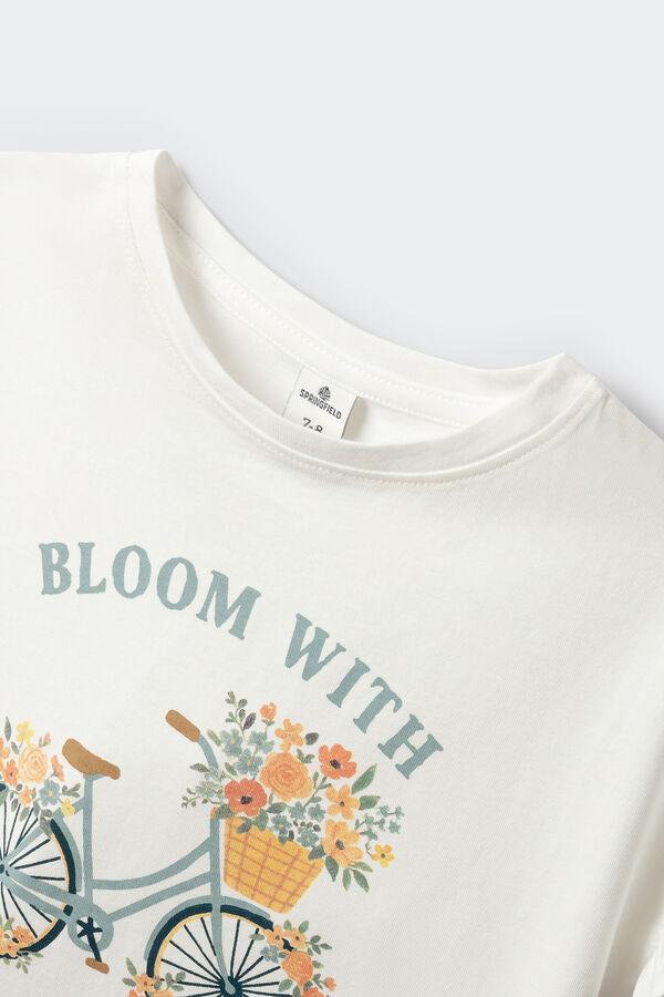 Springfield Kids Majica sa kratkim rukavima sa printom bicikla za devojčice Bež