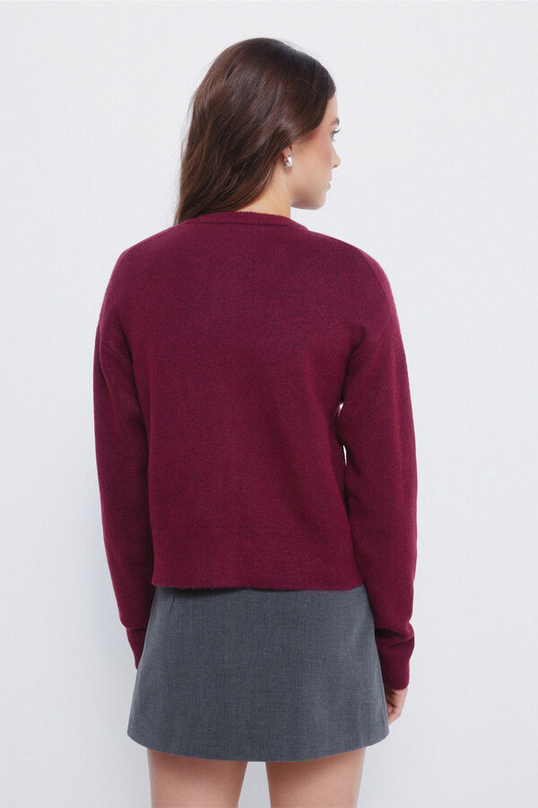 Springfield Kardigan sa dugmićima i okruglim izrezom Bordo