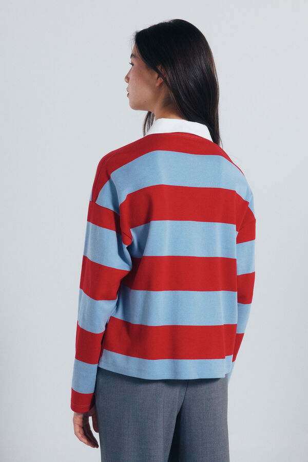 Springfield Polo riscas com bordado azul