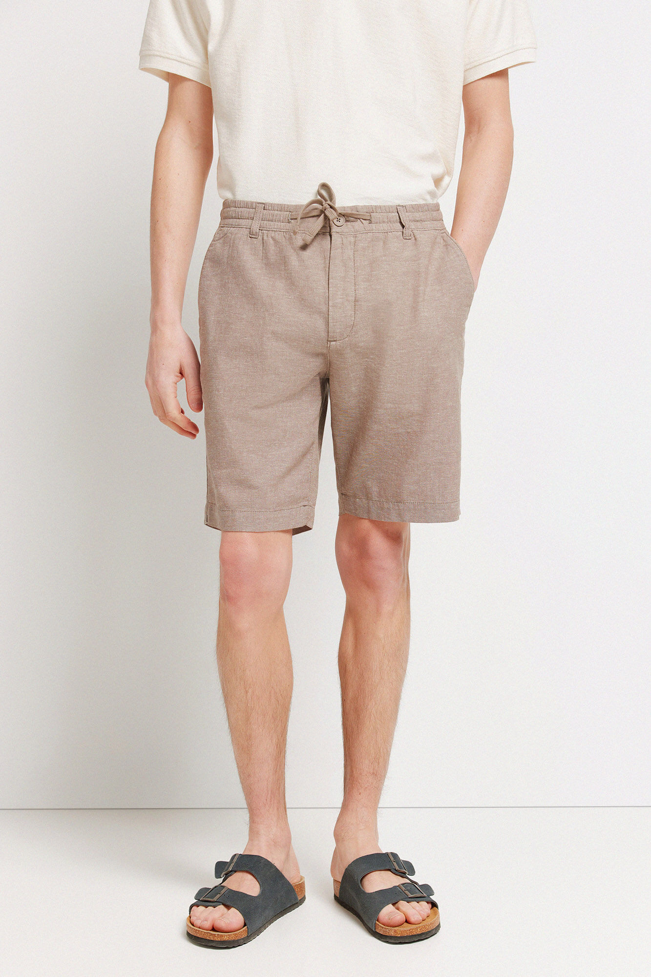 Springfield Linen comfort slim fit Bermuda shorts
