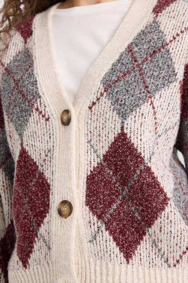 DeFacto C&aacute;rdigan con cuello de pico beige