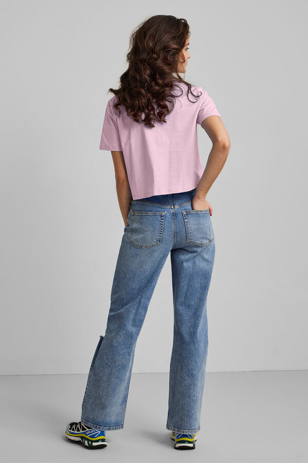 Springfield Cropped cotton T-shirt rose