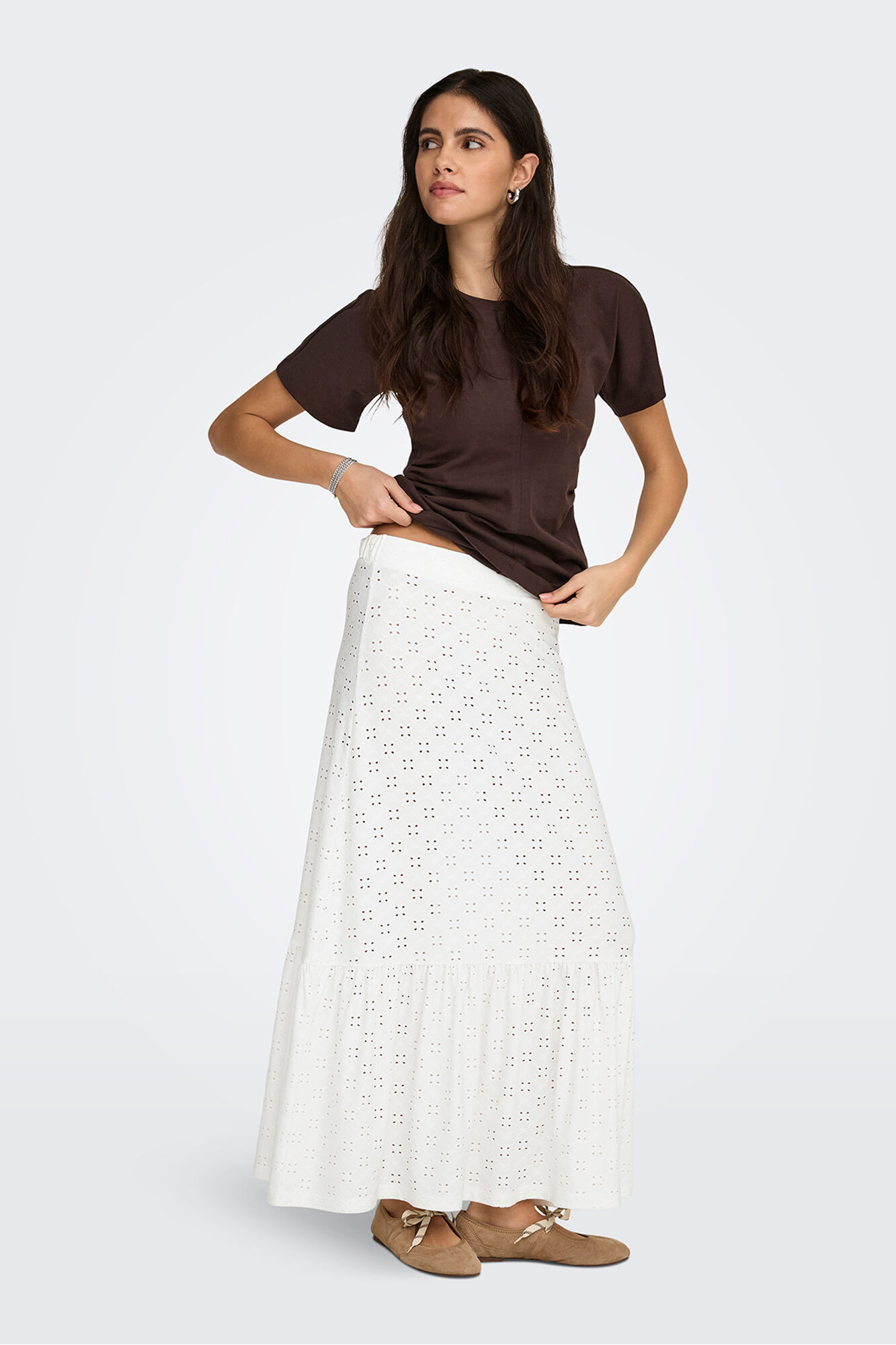 JDY Langer bestickter Rock