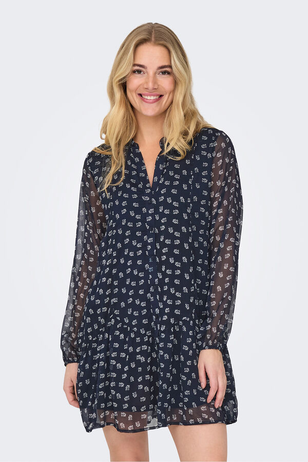 Only Kleid kurz aus Chiffon Blau