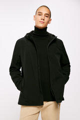 Springfield Duga jakna od softshell tehničke tkanine s kapuljačom crna