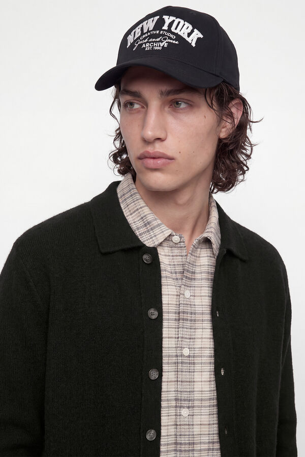 Jack & Jones Casaco de malha polo com l&atilde; preto