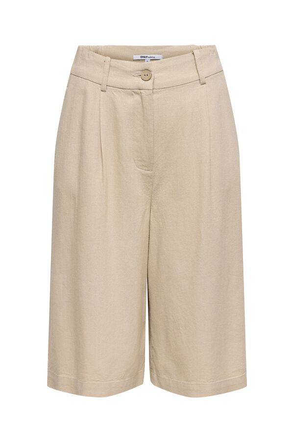 Only Bermuda de lino beige