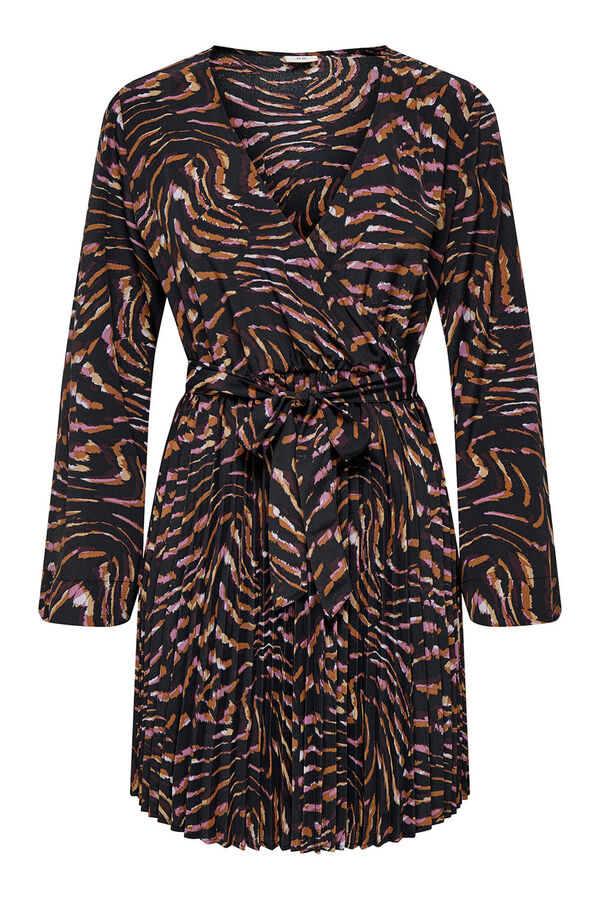 JDY Vestido corto plisado negro