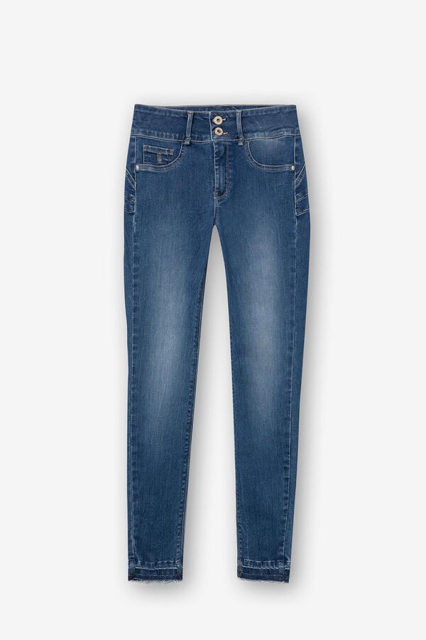 Springfield Skinny Jeans One size Double_up Tiro alto azul medio