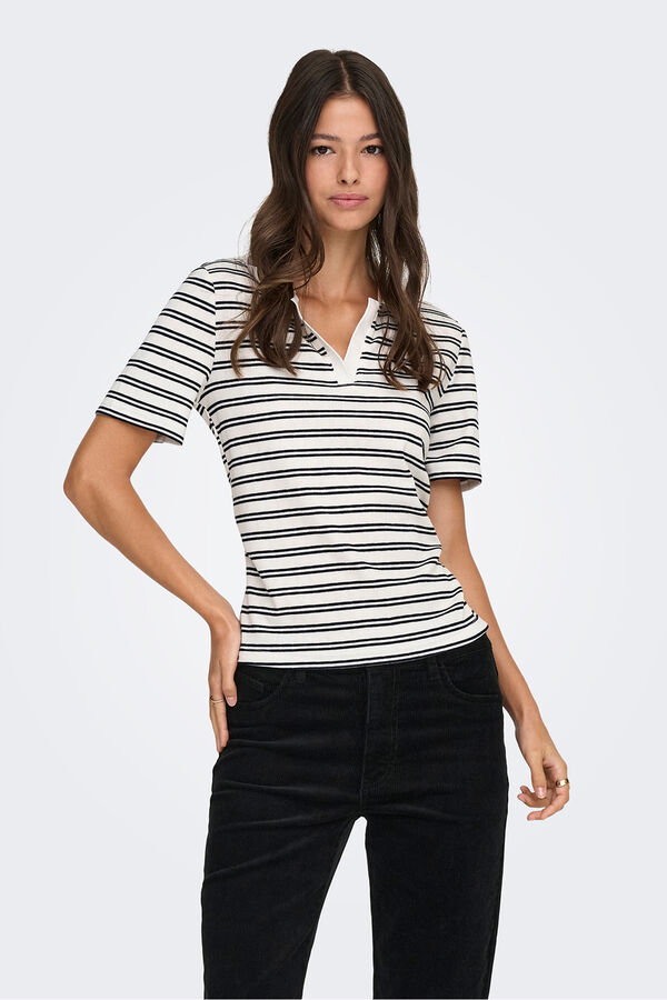 JDY Short sleeve polo shirt white