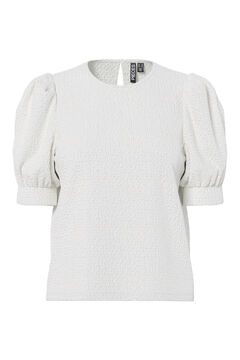 Pieces Puffed sleeve T-shirt white