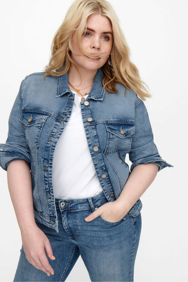 Only Carmakoma Chaqueta vaquera bolsillos talla grande azul