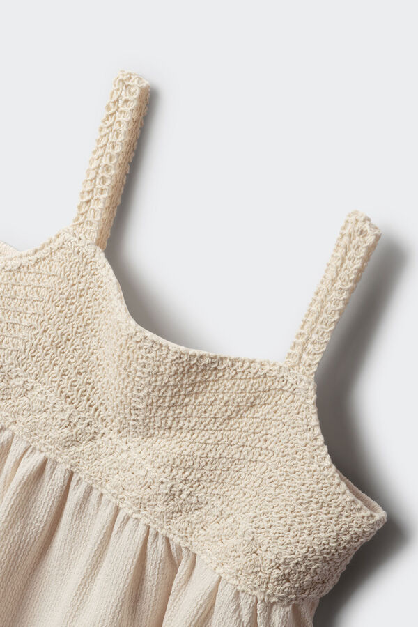 Springfield Kids Top de al&ccedil;as em crochet para menina bege