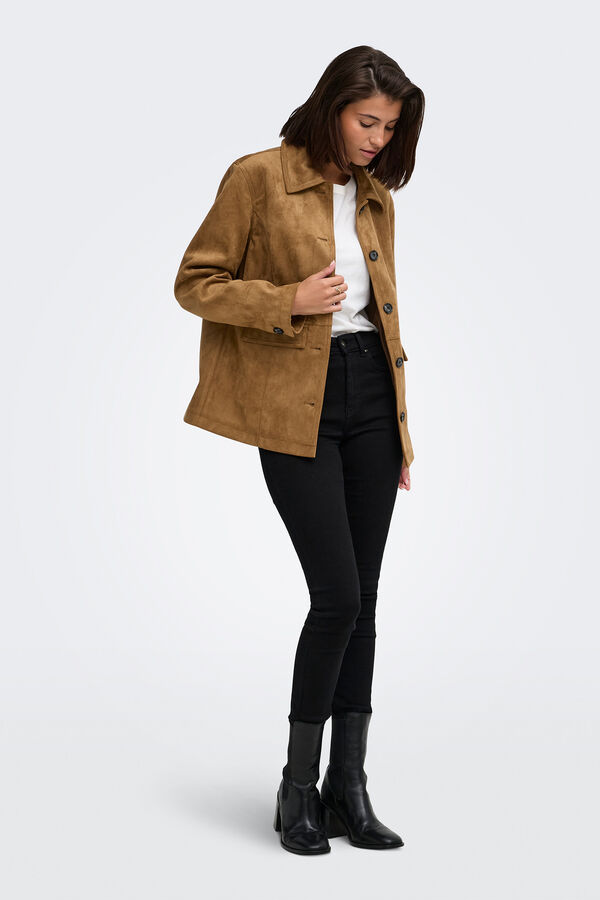 JDY Suede jacket nude