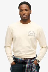 Superdry Camiseta cuello redondo marfil