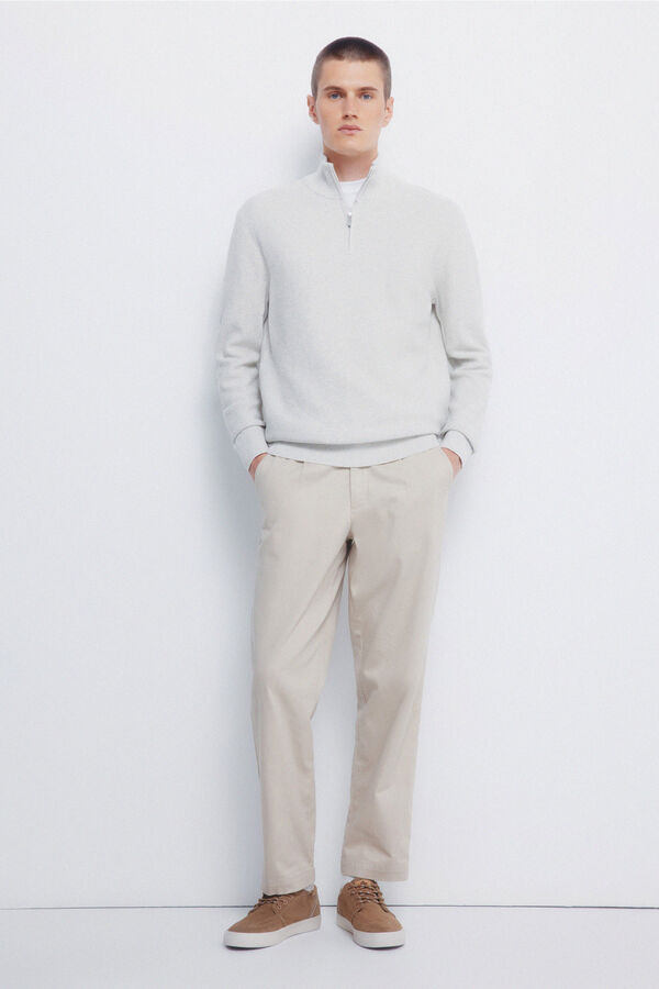 Springfield Plain zip fastening jumper grey