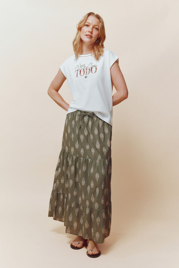 Springfield T-shirt "Voy con todo" beige