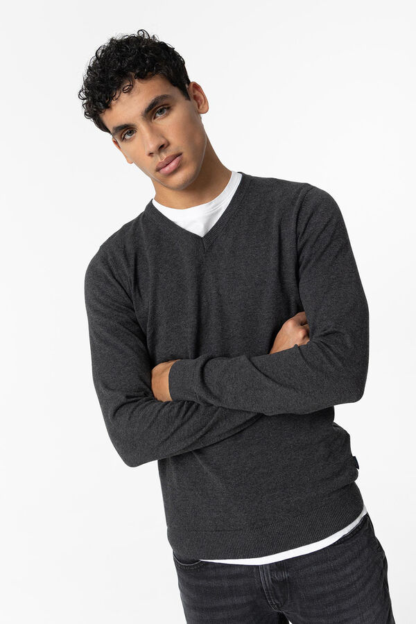 Tiffosi Jersey de Punto B&aacute;sico gris