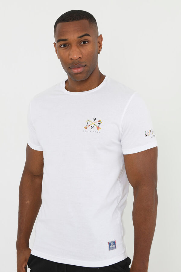Springfield Camiseta calavera en espalda blanco