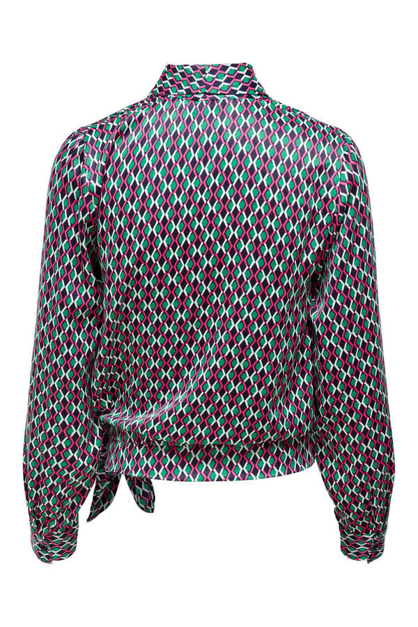 Springfield Long-sleeved crossover blouse tirkizna