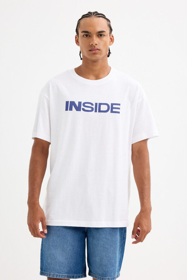 Inside Camiseta oversized manga corta blanco