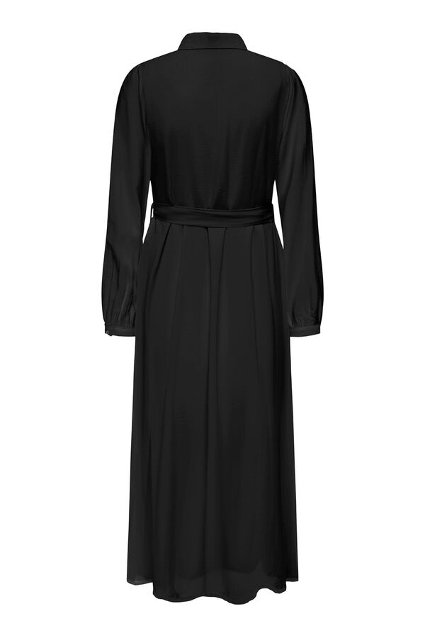 Only Langes Chiffon- Kleid Schwarz