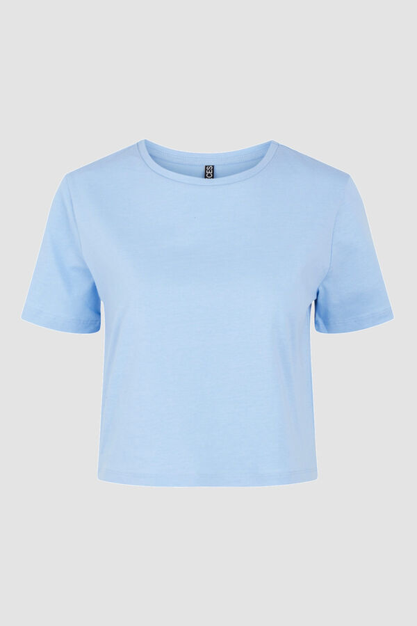 Springfield T-shirt cropped de algodão azulado