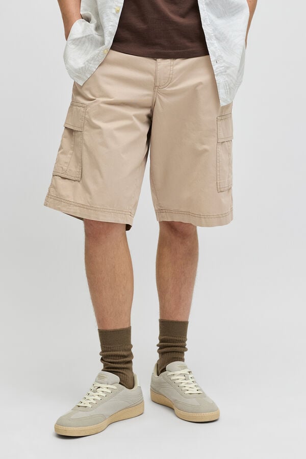 JJ REBEL Relaxed fit cargo Bermuda shorts grey