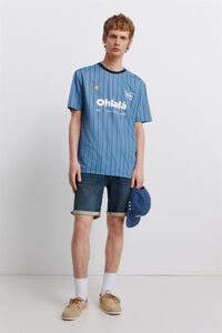 Springfield Dark knit denim Bermuda shorts