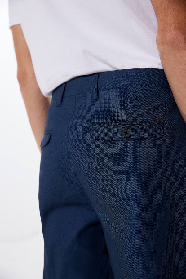 Springfield Svečane kratke hlače s teksturom plava