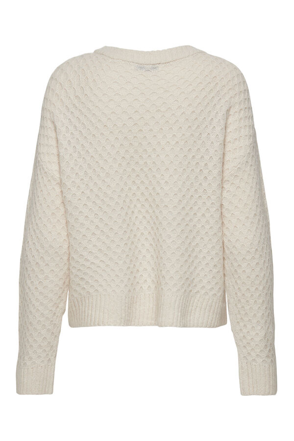 JDY Jersey cuello redondo blanco