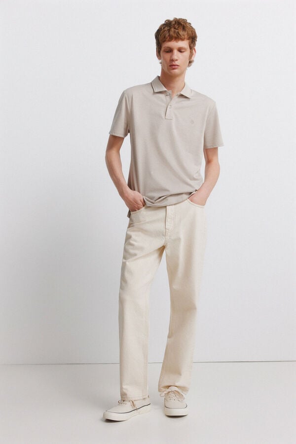 Springfield Plain slim fit polo shirt grey