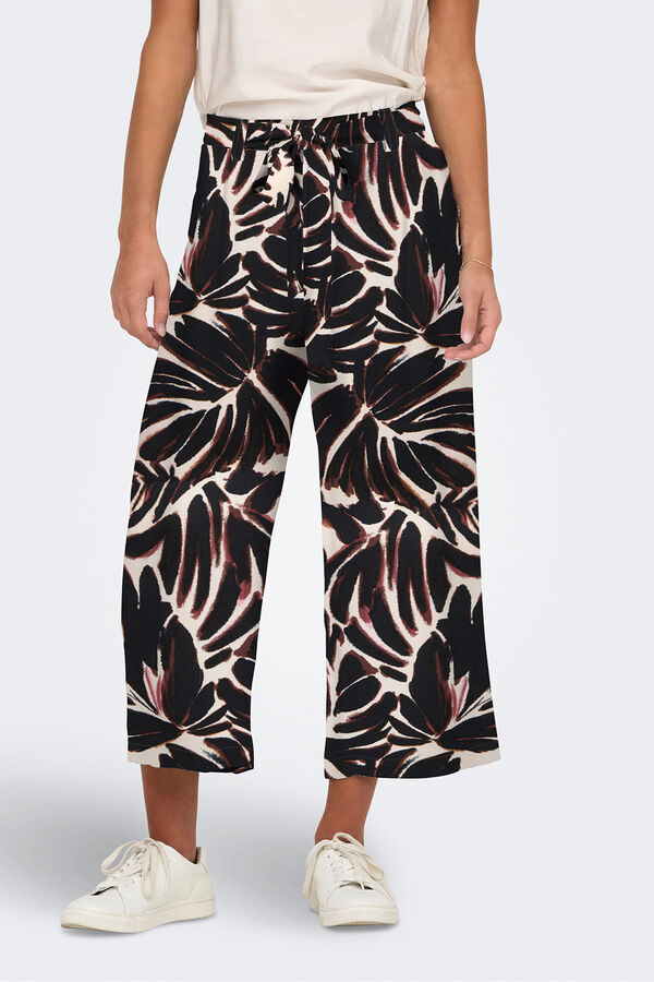 Only Pantal&oacute;n cropped fluido estampado