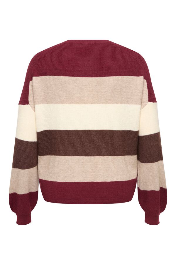 Only Carmakoma Striped plus size jumper brown
