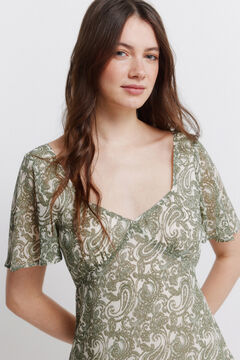 Springfield Paisley print short dress with ruffles