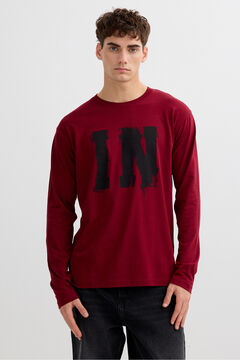 Inside Camiseta de manga larga de algod&oacute;n rojo