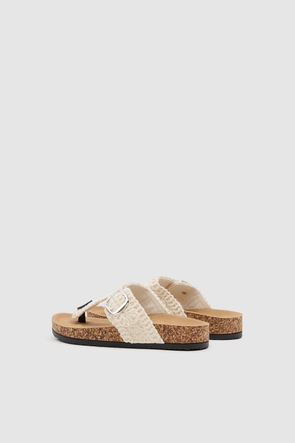 Inside Crochet buckle sandal white