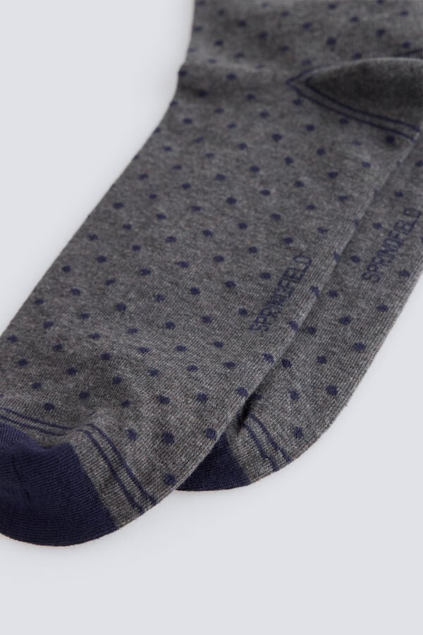 Springfield Micro polka-dots long sock grey