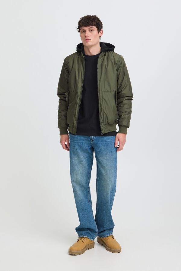 Blend Hooded bomber jacket beige