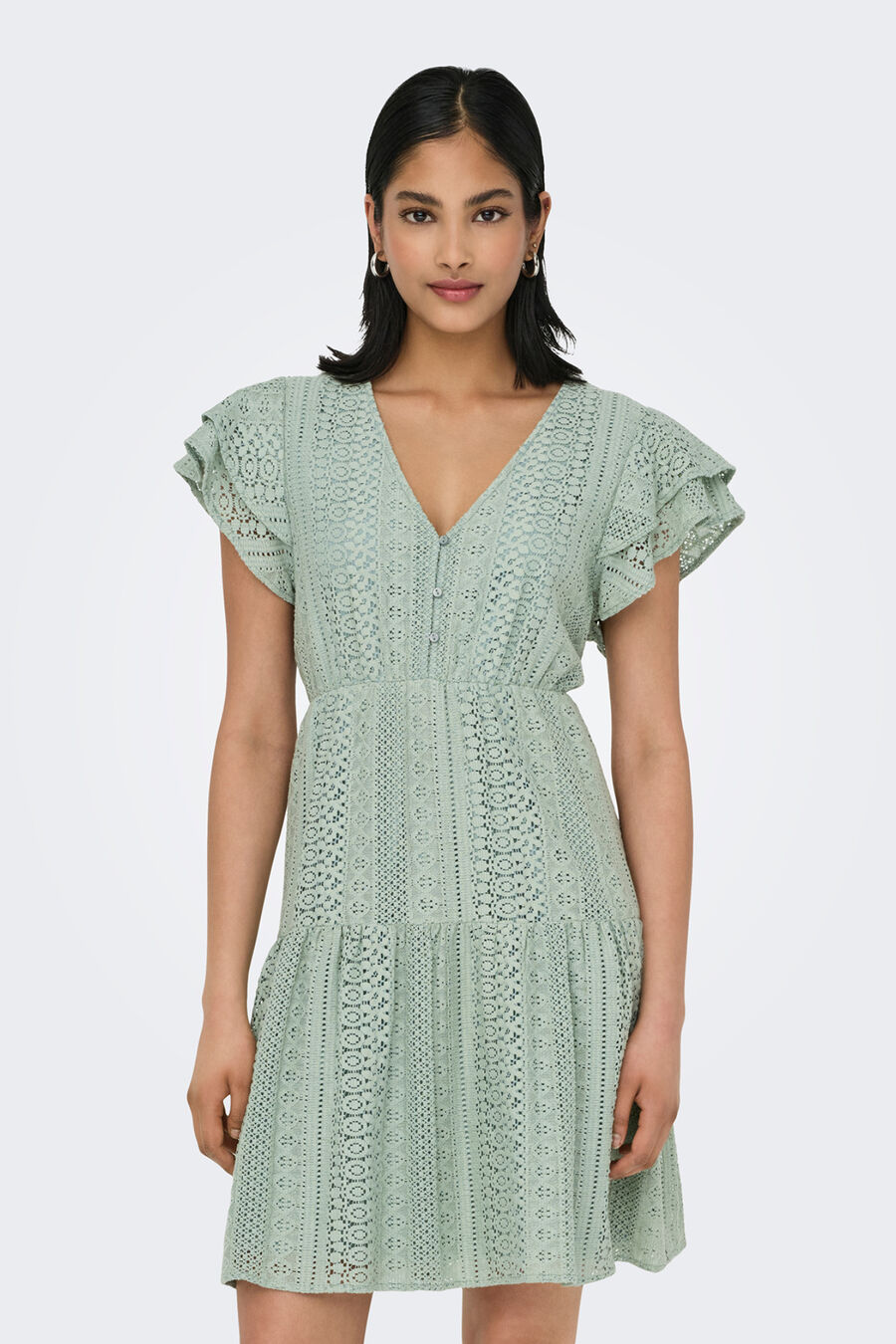 Vestido corto detalle calados